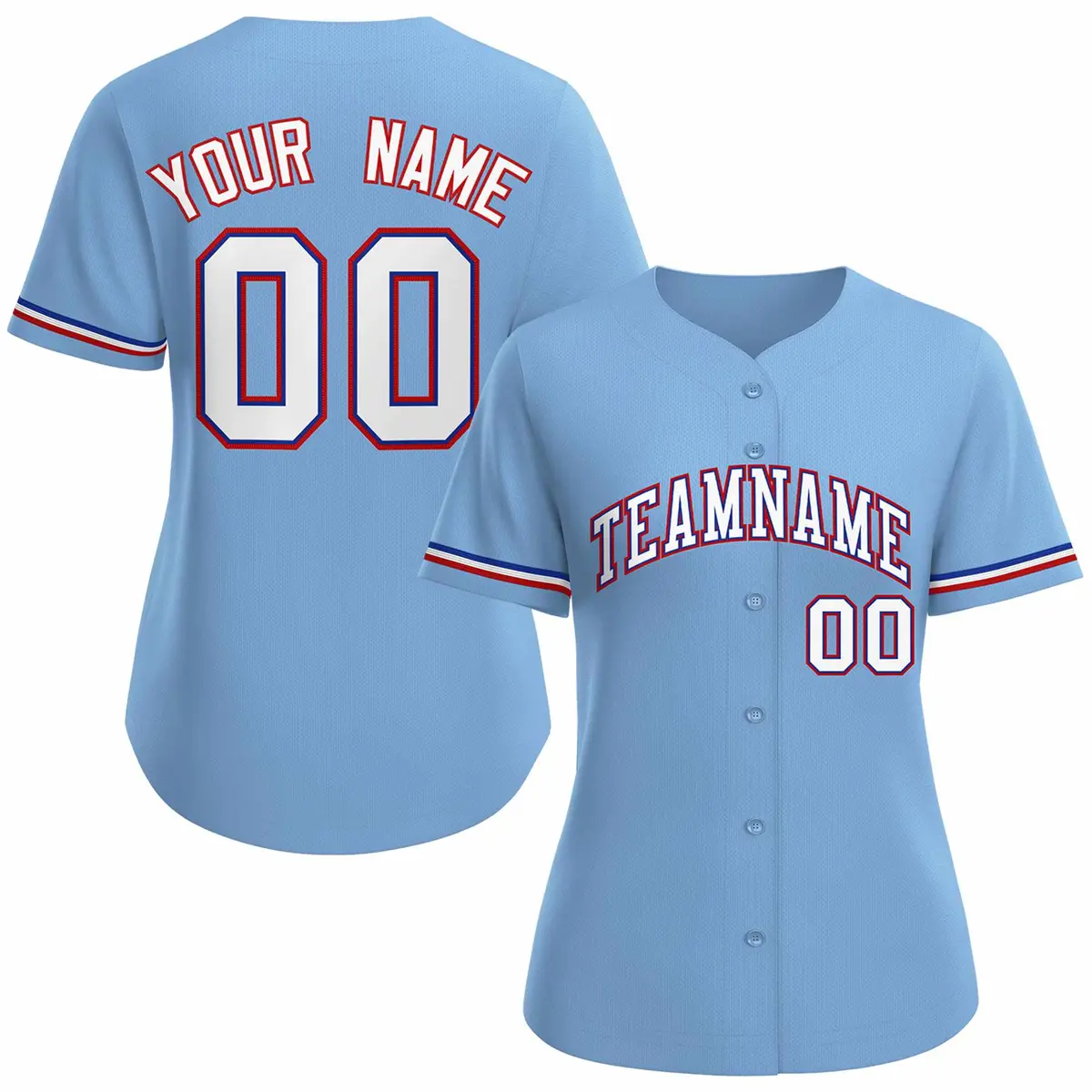 Women's Light Blue White Royal Classic Baseball Jersey