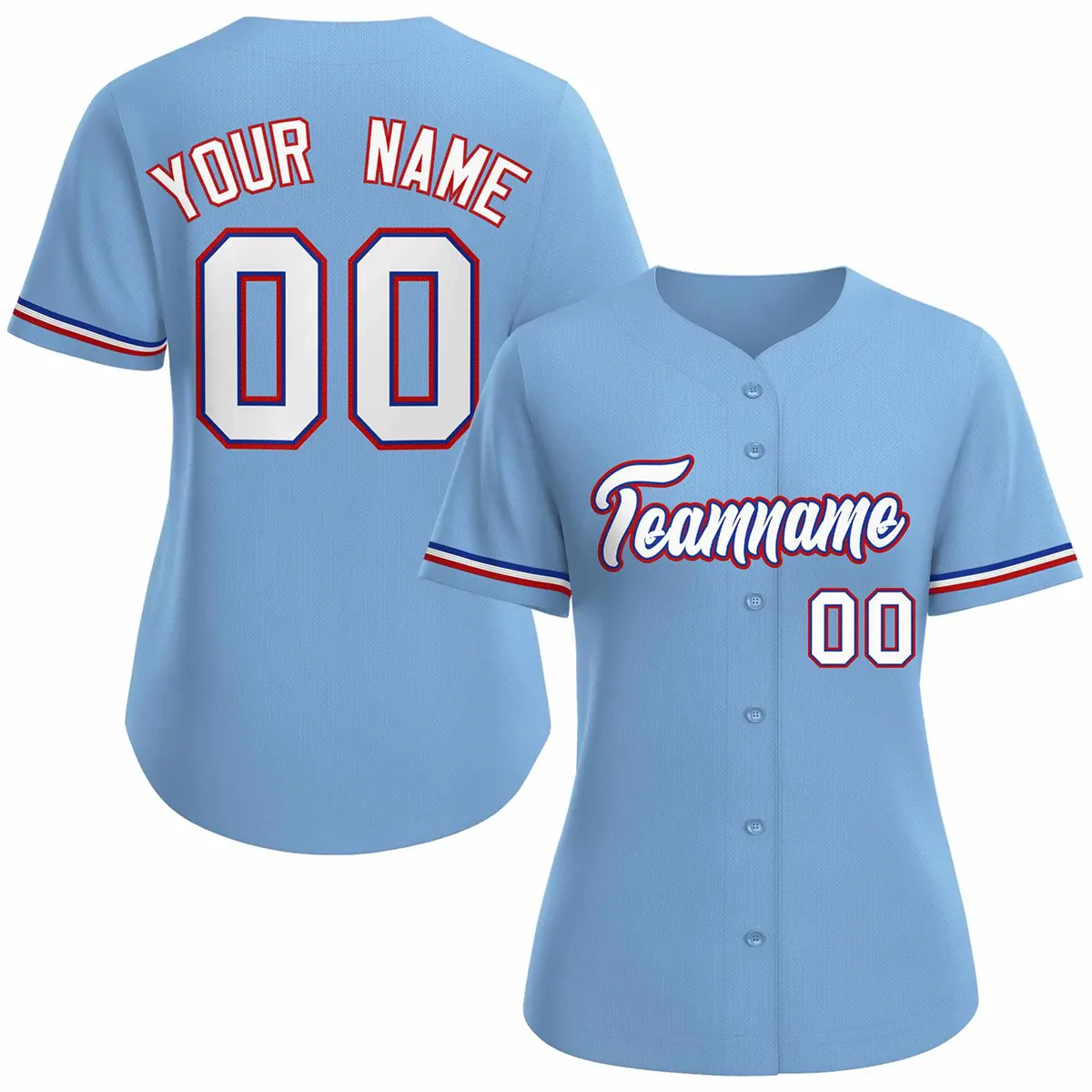 Women's Light Blue White Royal Classic Baseball Jersey
