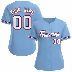 Women's Light Blue White Royal Classic Baseball Jersey 1