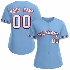 Women's Light Blue White Royal Classic Baseball Jersey 1
