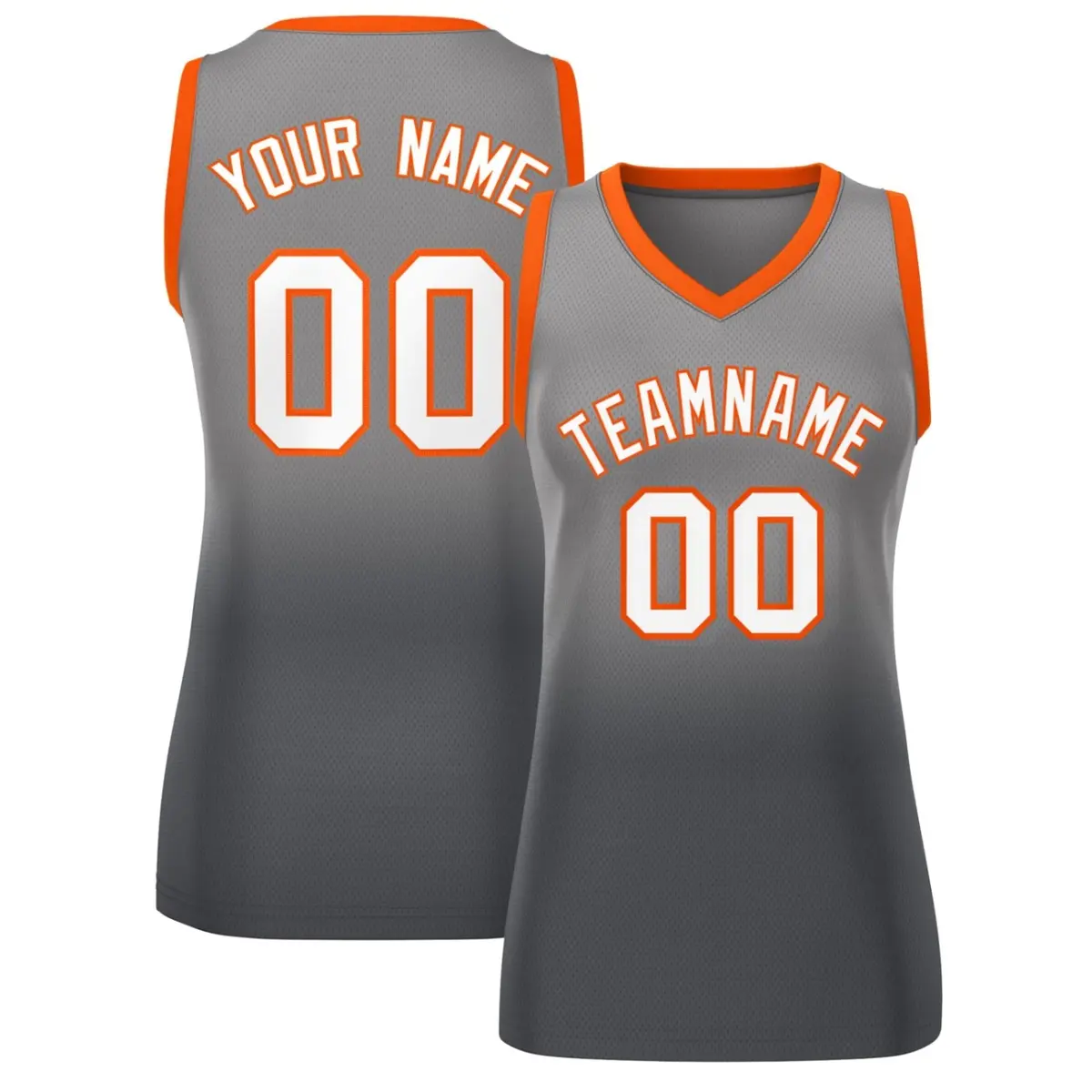 Women's Light Gray Dark Gray Gradient Mesh Basketball Jersey