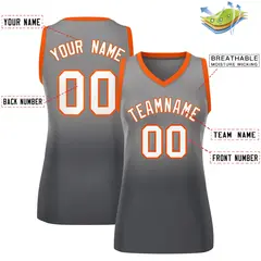 Women's Light Gray Dark Gray Gradient Mesh Basketball Jersey 2
