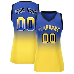 Women's Navy Gold Gradient Mesh Basketball Jersey