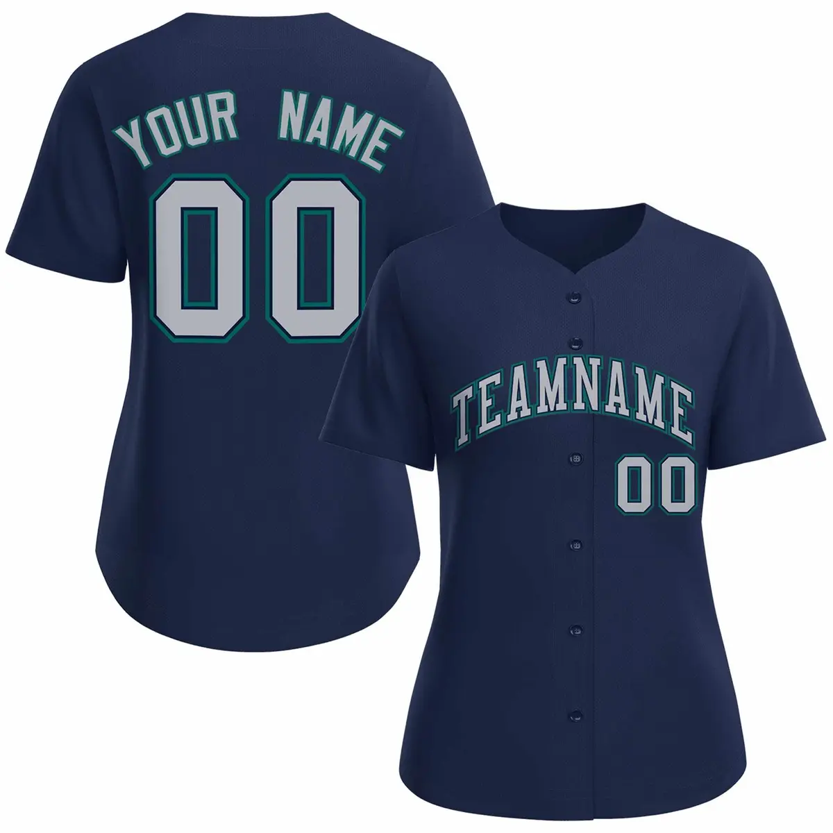 Women's Navy Gray Classic Baseball Jersey