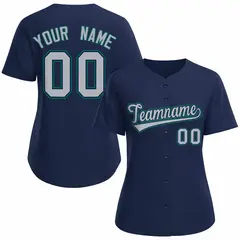 Women's Navy Gray Classic Baseball Jersey 1