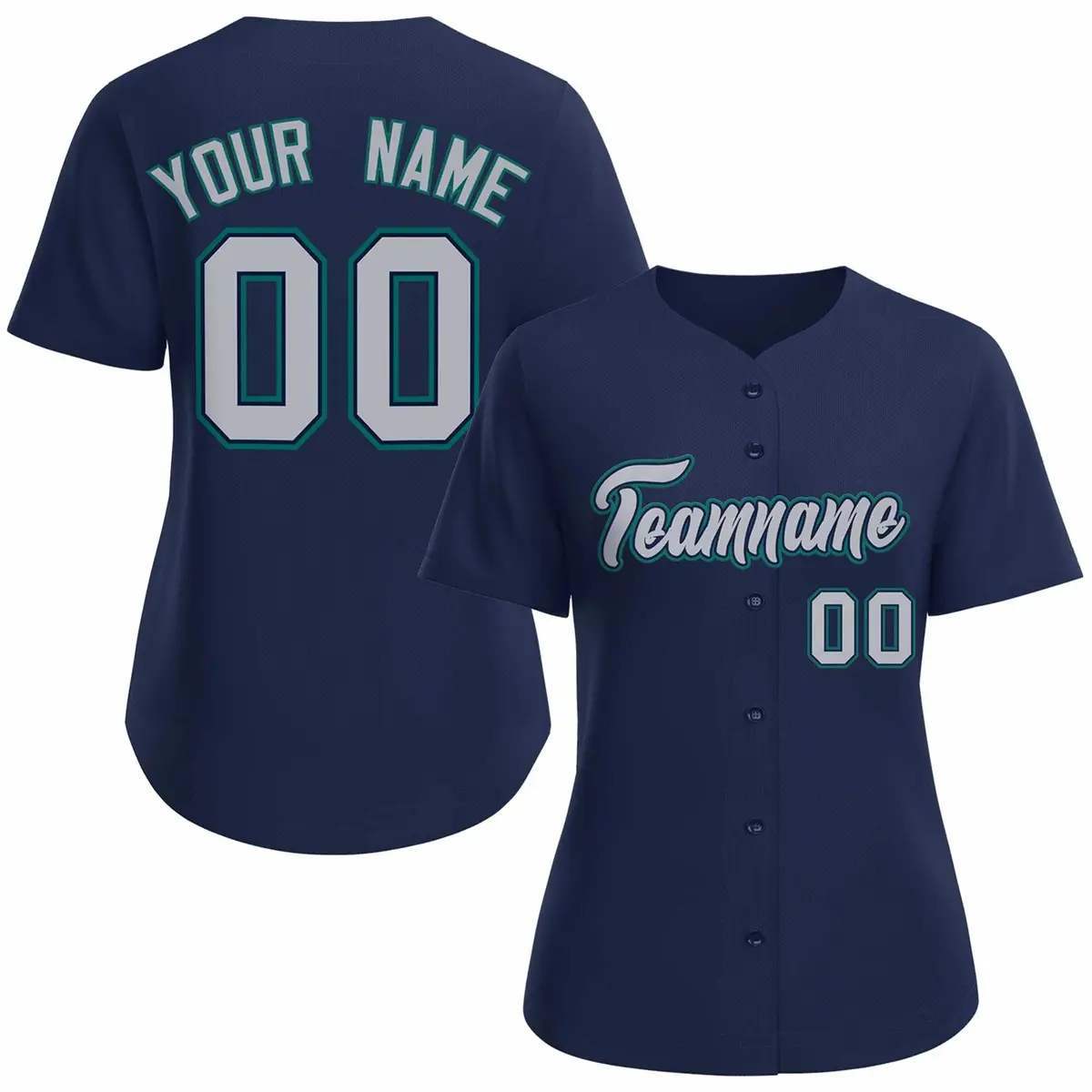Women's Navy Gray Classic Baseball Jersey