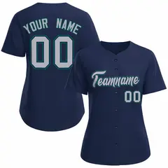 Women's Navy Gray Classic Baseball Jersey 1