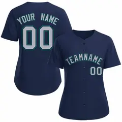 Women's Navy Gray Classic Baseball Jersey 1
