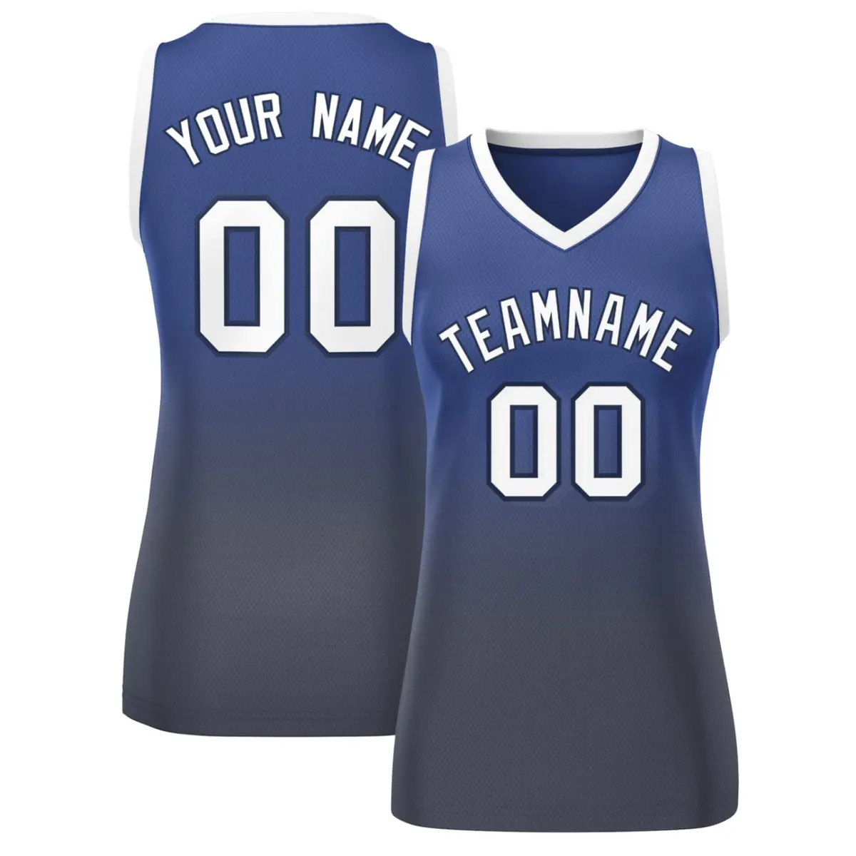 Women's Navy Gray Gradient Mesh Basketball Jersey