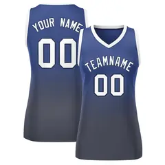 Women's Navy Gray Gradient Mesh Basketball Jersey 1