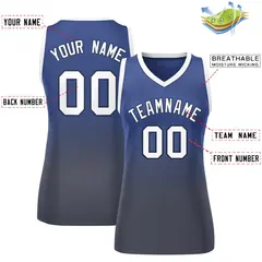Women's Navy Gray Gradient Mesh Basketball Jersey 2