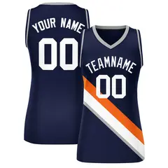 Women's Navy Gray-Navy Thick Slash Mesh Basketball Jersey 1