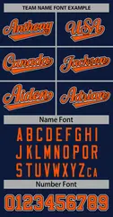 Women's Navy Orange-Black Classic Style Baseball Jersey 5