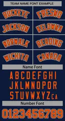 Women's Navy Orange-Black Classic Style Baseball Jersey 5