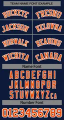 Women's Navy Orange-White Classic Baseball Jersey 5
