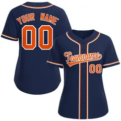Women's Navy Orange-White Classic Baseball Jersey
