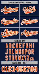 Women's Navy Orange-White Classic Baseball Jersey 5