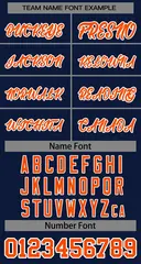 Women's Navy Orange-White Classic Baseball Jersey 5