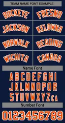 Women's Navy Orange-White Classic Baseball Jersey 5