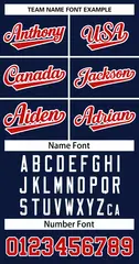 Women's Navy Red White Classic Baseball Jersey 5