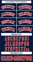 Women's Navy Red White Classic Baseball Jersey 5