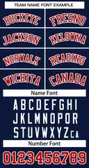 Women's Navy Red White Classic Baseball Jersey 5