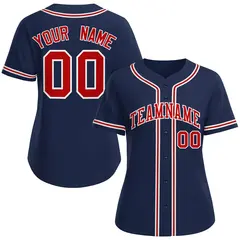 Women's Navy Red-White Classic Baseball Jersey 1