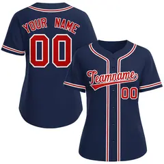Women's Navy Red-White Classic Baseball Jersey 1