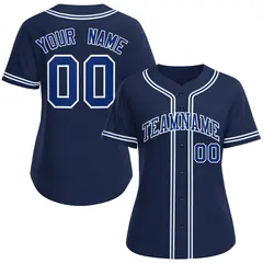 Women's Navy Royal-White Classic Baseball Jersey