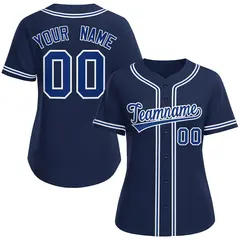 Women's Navy Royal-White Classic Baseball Jersey