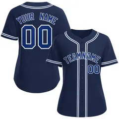 Women's Navy Royal-White Classic Baseball Jersey
