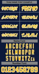 Women's Navy Yellow-White Classic Baseball Jersey 5