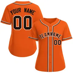 Women's Orange Black-Orange Classic Style Baseball Jersey