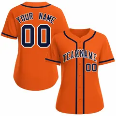 Women's Orange Navy White Classic Baseball Jersey 1