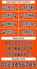 Women's Orange Navy-White Classic Style Baseball Jersey 5