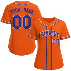 Women's Orange Royal-Orange Classic Style Baseball Jersey