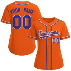 Women's Orange Royal-Orange Classic Style Baseball Jersey