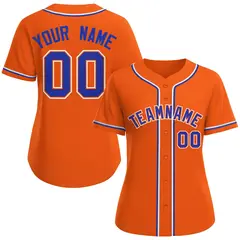 Women's Orange Royal-Orange Classic Style Baseball Jersey