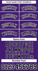 Women's Purple Black White Classic Baseball Jersey 5