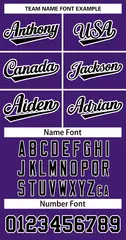 Women's Purple Black White Classic Baseball Jersey 5