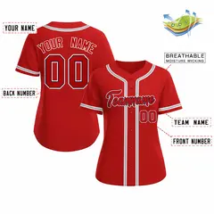 Women's Red Navy Classic Baseball Jersey 2