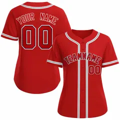 Women's Red Navy Classic Baseball Jersey 1