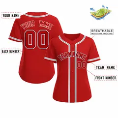 Women's Red Navy Classic Baseball Jersey 2