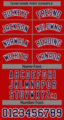 Women's Red Navy-White Classic Baseball Jersey 5