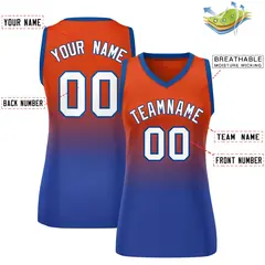 Women's Red Royal Gradient Mesh Basketball Jersey 2