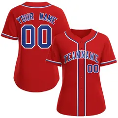 Women's Red Royal-White Classic Baseball Jersey 1
