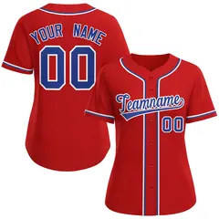 Women's Red Royal-White Classic Baseball Jersey 1