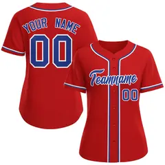 Women's Red Royal-White Classic Baseball Jersey 1