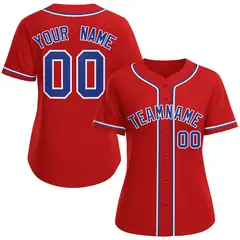 Women's Red Royal-White Classic Baseball Jersey 1