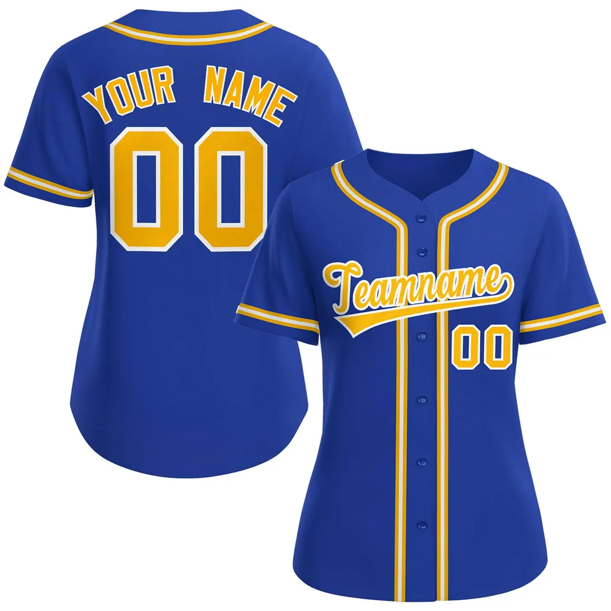 Women's Royal Gold-White Classic Baseball Jersey